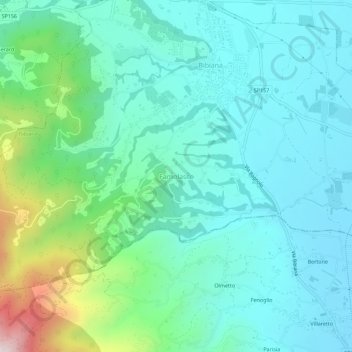 Mapa topográfico Famolasco, altitud, relieve