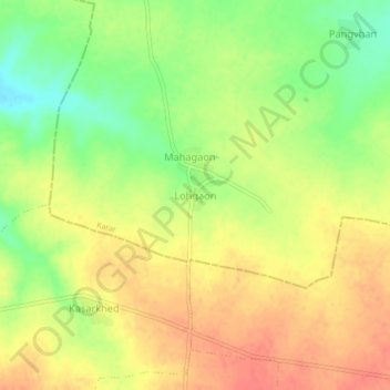 Mapa topográfico Lohgaon, altitud, relieve