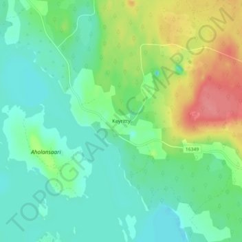 Mapa topográfico Keyritty, altitud, relieve