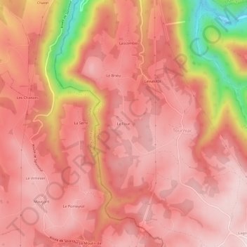Mapa topográfico Le Four, altitud, relieve