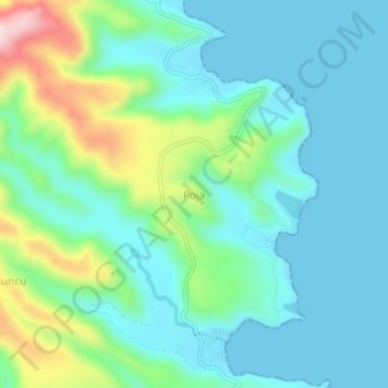 Mapa topográfico Poja, altitud, relieve