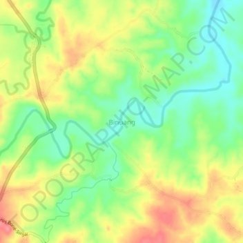Mapa topográfico Binuang, altitud, relieve