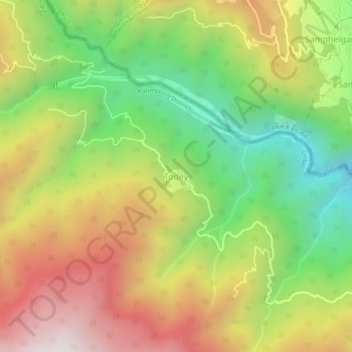 Mapa topográfico Todey, altitud, relieve