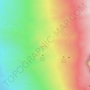 Mapa topográfico Piton Rouge, altitud, relieve