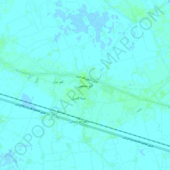 Mapa topográfico Abu Huminus, altitud, relieve