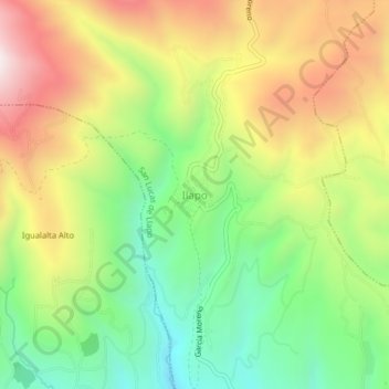Mapa topográfico Ilapo, altitud, relieve