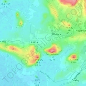 Mapa topográfico Worth, altitud, relieve