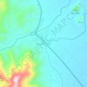 Mapa topográfico Batusitanduk, altitud, relieve