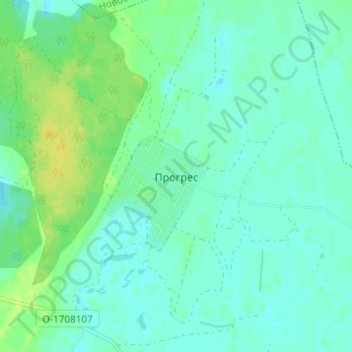 Mapa topográfico Прогрес, altitud, relieve