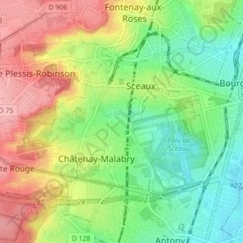 Mapa topográfico Résidence de Seignelay, altitud, relieve