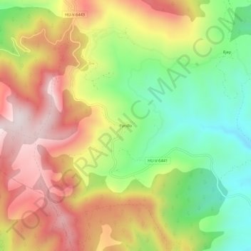 Mapa topográfico Panillo, altitud, relieve