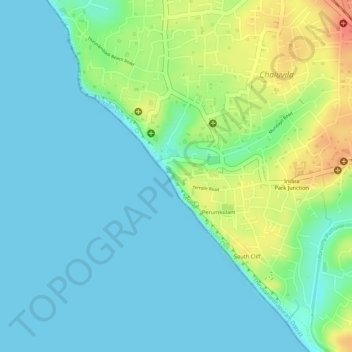 Mapa topográfico Temple Road, altitud, relieve