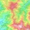 Mapa topográfico Jablog, altitud, relieve