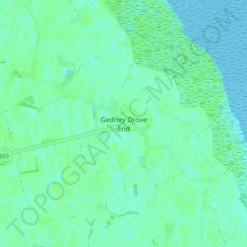 Mapa topográfico Gedney Drove End, altitud, relieve