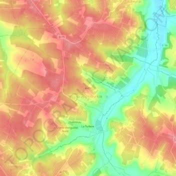 Mapa topográfico Ruffe, altitud, relieve