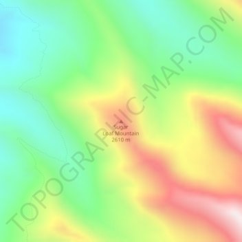 Mapa topográfico Sugar Loaf Mountain, altitud, relieve