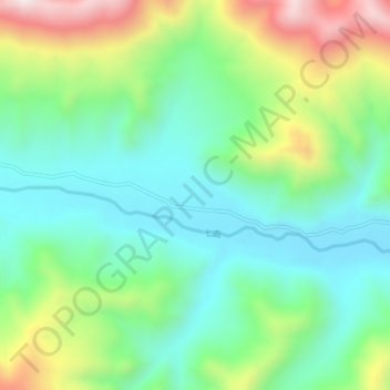 Mapa topográfico Wanye, altitud, relieve