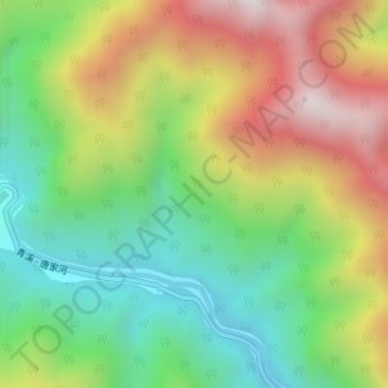 Mapa topográfico Washiba, altitud, relieve