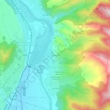 Mapa topográfico Le Crouas, altitud, relieve