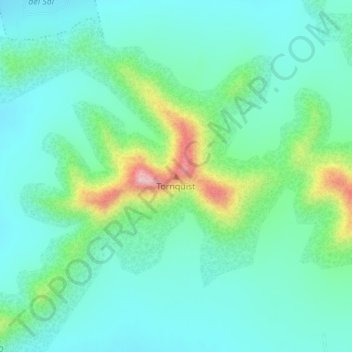 Mapa topográfico Tornquist, altitud, relieve