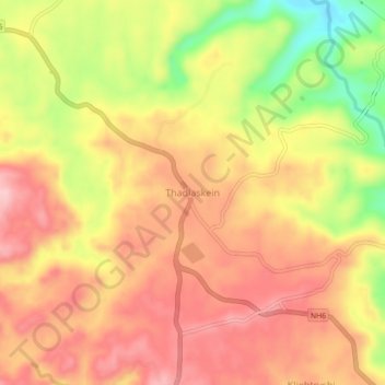Mapa topográfico Thadlaskein, altitud, relieve