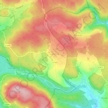 Mapa topográfico Faulenfürst, altitud, relieve