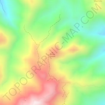 Mapa topográfico Buntu Tondok, altitud, relieve