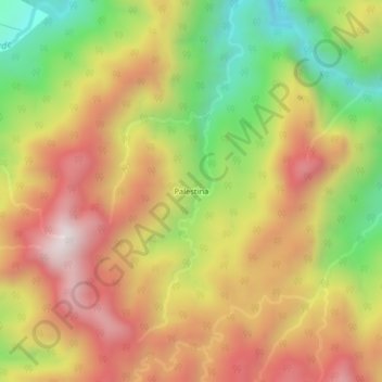 Mapa topográfico Palestina, altitud, relieve