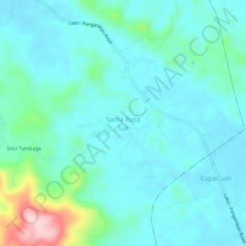 Mapa topográfico Santa Rosa Sur, altitud, relieve