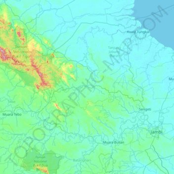 Mapa topográfico Merlung, altitud, relieve