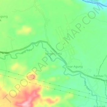Mapa topográfico Negeri Ratu, altitud, relieve