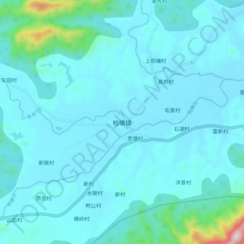 Mapa topográfico Baitang, altitud, relieve