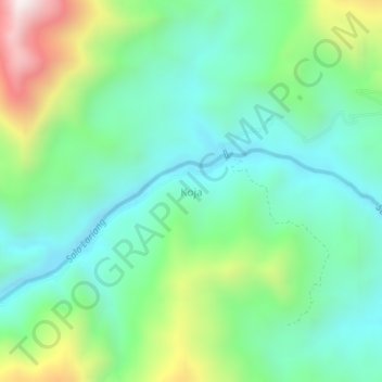 Mapa topográfico Koja, altitud, relieve