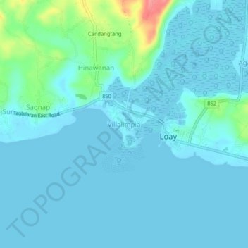 Mapa topográfico Villalimpia, altitud, relieve