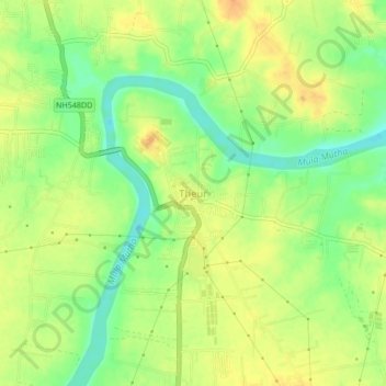 Mapa topográfico Theur, altitud, relieve