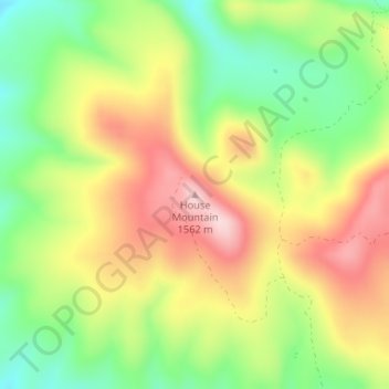 Mapa topográfico House Mountain, altitud, relieve
