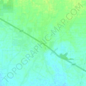 Mapa topográfico Lalpur, altitud, relieve