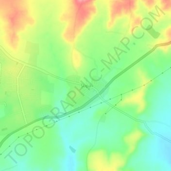 Mapa topográfico Supa, altitud, relieve