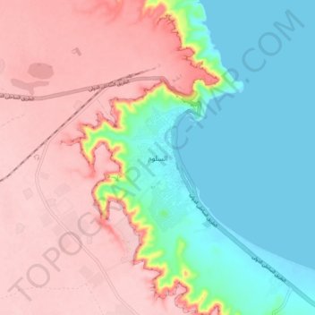 Mapa topográfico As Sallum, altitud, relieve