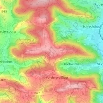 Mapa topográfico Necklinsberg, altitud, relieve