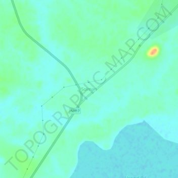 Mapa topográfico Solmari, altitud, relieve