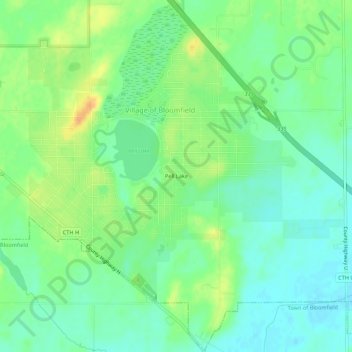 Mapa topográfico Pell Lake, altitud, relieve