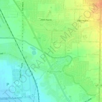 Mapa topográfico Hunting Creek, altitud, relieve