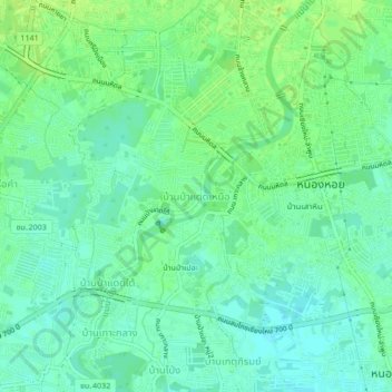 Mapa topográfico Ban Pa Daet North, altitud, relieve