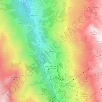 Mapa topográfico Le Levassaix, altitud, relieve