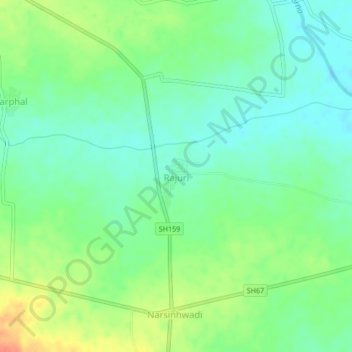 Mapa topográfico Rajuri, altitud, relieve