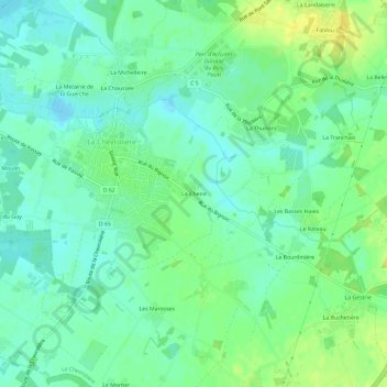 Mapa topográfico Le Chêne, altitud, relieve