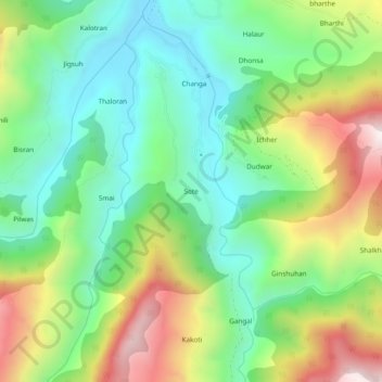 Mapa topográfico Sote, altitud, relieve
