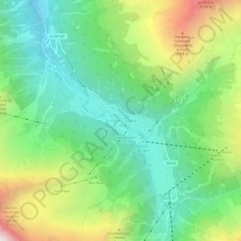 Mapa topográfico Sulden - Solda, altitud, relieve