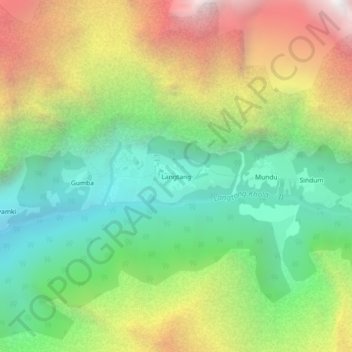 Mapa topográfico Langtang, altitud, relieve